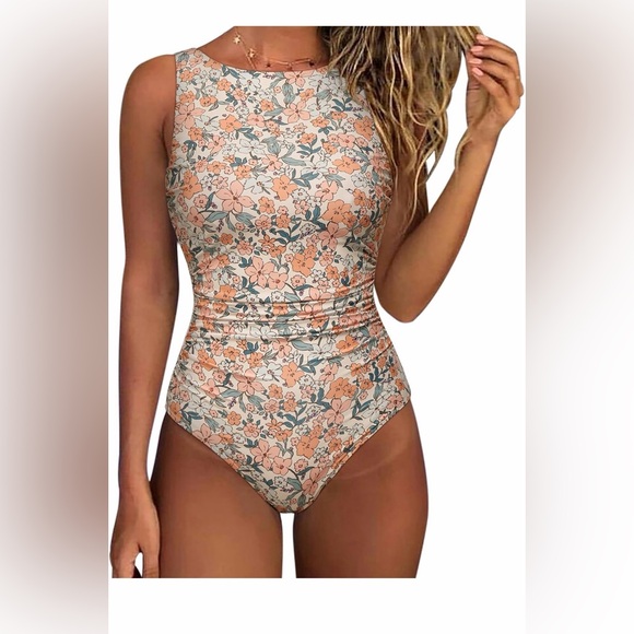 🆕 One Piece Ruched Swimsuit Tummy Control Backless Bathing Suit